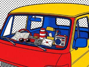 cluttered Van Dashboard